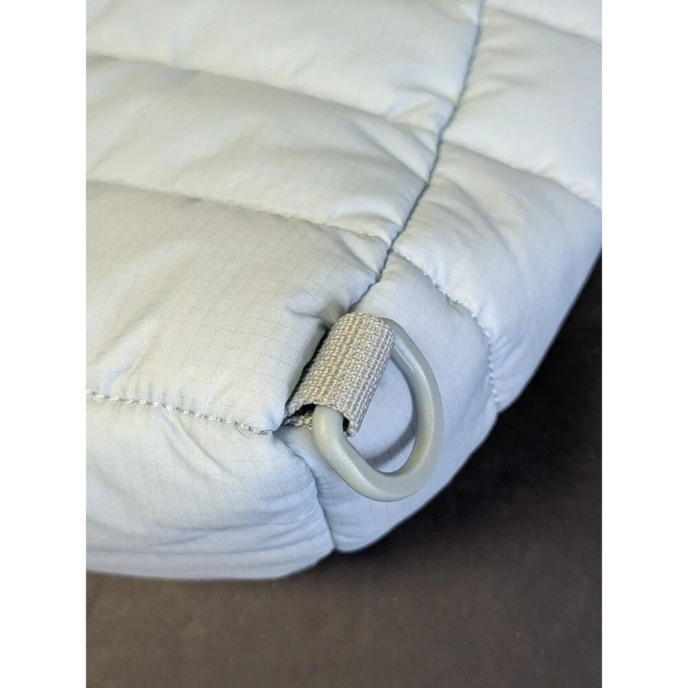 Monti Coolers Puffer Backpack Insulated Cooler Bag Light Blue Grey Quilted